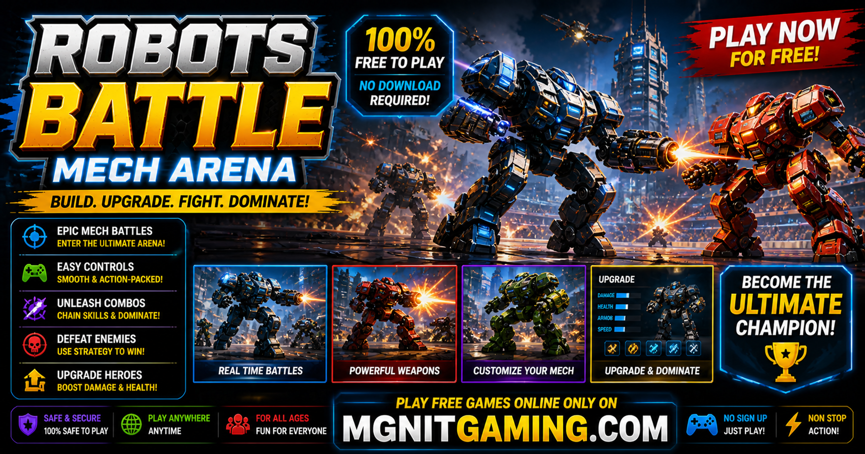 Robots Battle Mech Arena | Epic Robot Fighting Online Free | Play on MGNiT Gaming